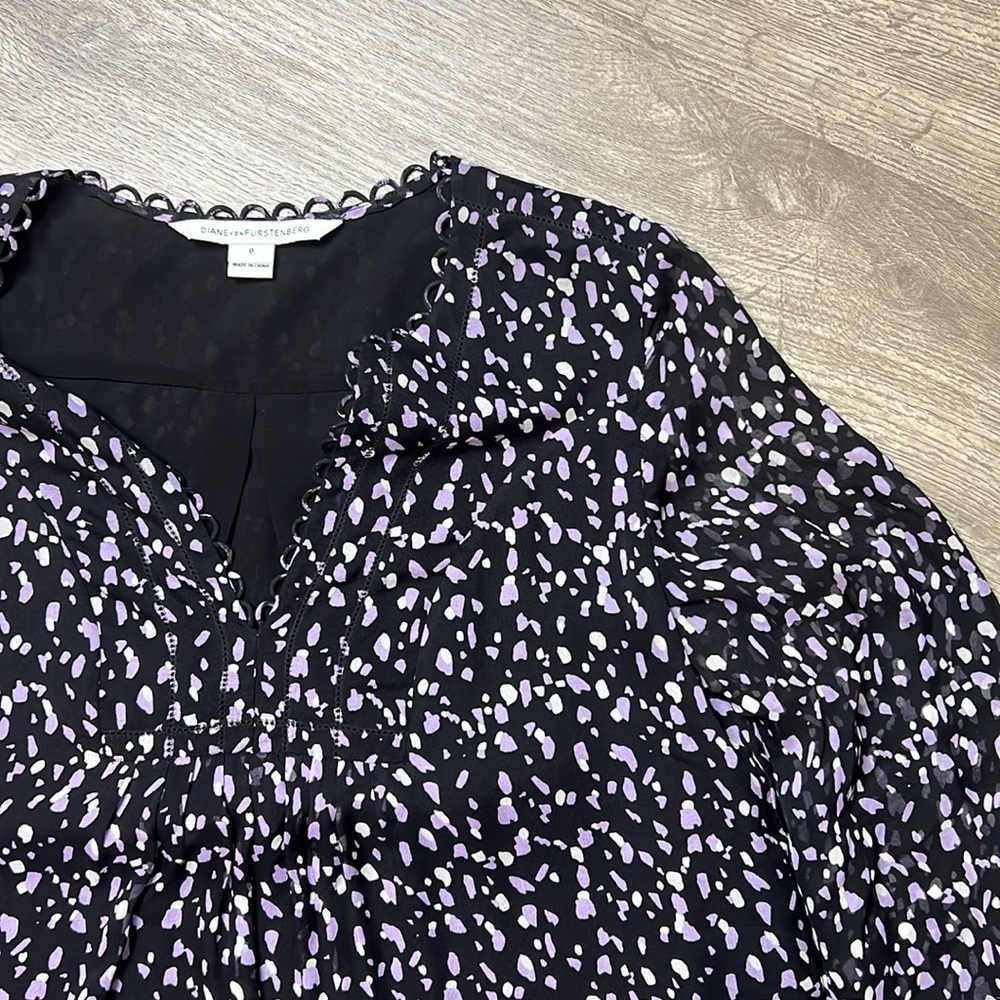 Diane Von Furstenberg Aria Print 100% Silk V-neck‎ Tunic Shift Dress - Picture 3 of 10